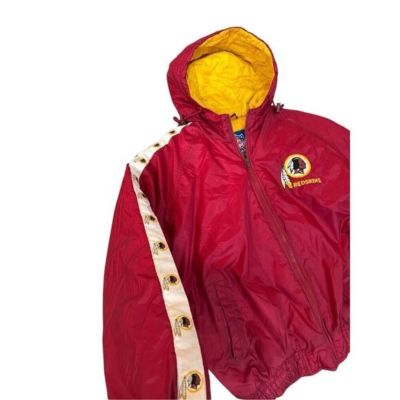 Game Day Mens NFL Washington Redskin Zip Hooded vintage  puffer coat Red Size XL - Picture 5 of 15